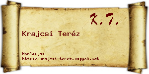Krajcsi Teréz névjegykártya